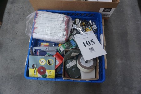 Box with various tools and gloves
