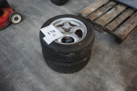 2 stk. dæk med alufælge. 195/55 R15