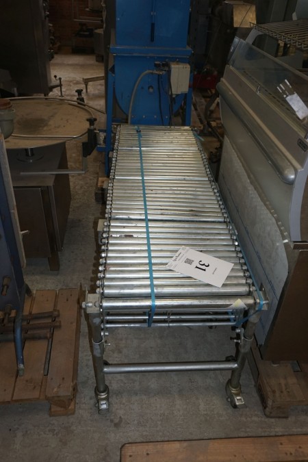 Flex conveyor belt with extension. Roller width: 50cm. Length: approx. 5-6 m