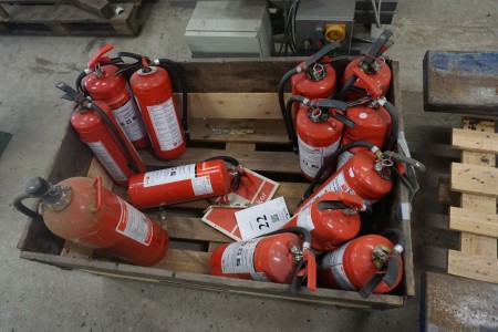 12 pcs. fire extinguishers, plus one 10kg fire extinguisher.