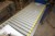 Roller conveyor. 110cm length. 30cm width. With adjustable end, no legs at one end.
