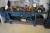 Work table with clamp, mark: MATADOR b: 250 h: 88 d: 85 cm + everything on shelf under table