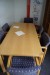 Mødebord med 6 stole 180x90x73 cm + reol 192x120x40 cm + 3 stk avisholder