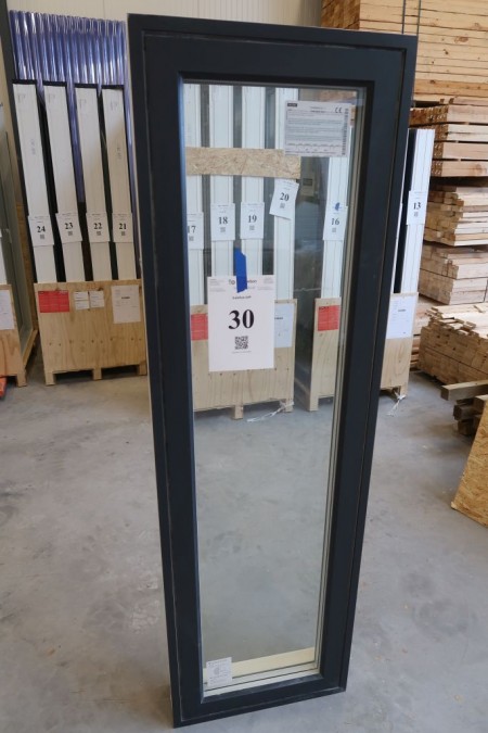 Holz / Aluminiumfenster, Anthrazit / Weiß, H180x55,1 cm, Rahmenbreite 14,8 cm, mit festem Rahmen, 3-Schicht-Glas. Modell Foto