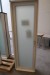 Træ/alu vindue, Antracit/hvid, H200xB64,9 cm, karmbredde 14,8 cm, indadgående, 3-lags mat glas. Modelfoto