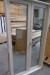 Holz / Aluminiumfenster, Anthrazit / Weiß, H200xB109,8 cm, Rahmenbreite 14,8 cm, innen, mit Rettungsöffnung, 3-Schicht-Glas. Modell Foto