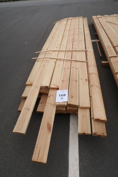 Estimated approx. 178 meter boards, 32x125 mm. Length 330-480 cm.