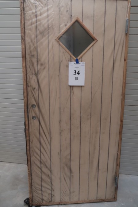 Outhouse door, right out, H205xB95 cm. Frame width 10 cm