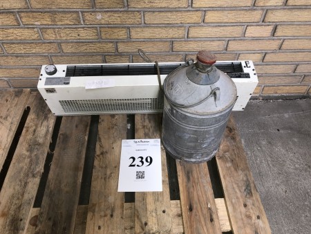 Heating fan + petroleum canister.