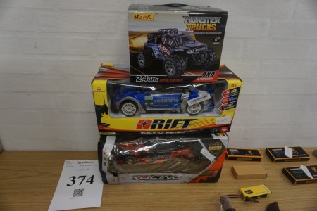 3 pieces. remote controlled cars. unused