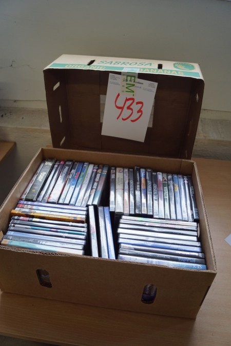 Box with various DVD movies