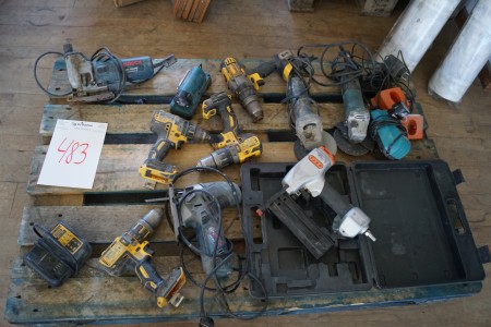 Pallet with battery tools, etc.