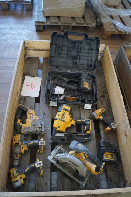 Pallet with various DeWALT tools