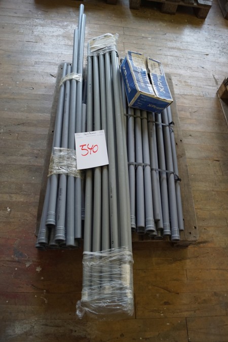 Pallet with PVC pipe different sizes