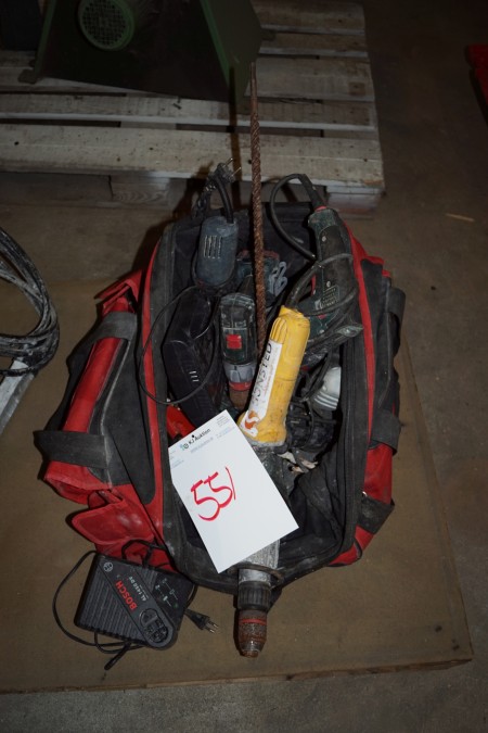 Work bag with electric tools, etc.
