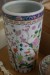 Porcelain lamp h.60 cm + 2 vases h. 30 - 45 cm + jar with lid h. 20 cm