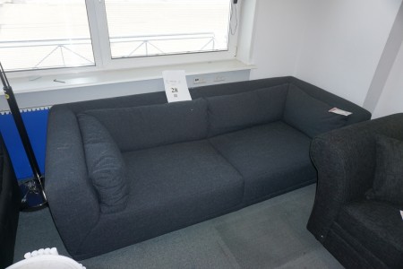 Three-seater sofa. Colour Black. Width: 242 cm.
