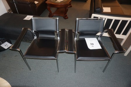 2 stk. læderstole. 77,5x73 cm.