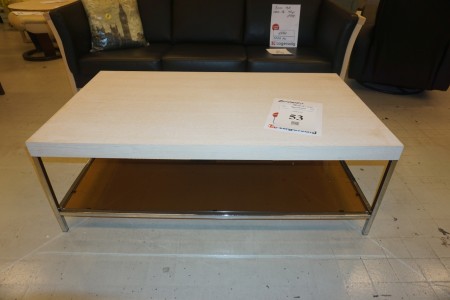 Coffee table. With glass plate. 130x75x45 cm.