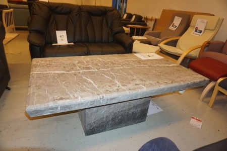 Marble coffee table. Gray. 80x140x50 cm.