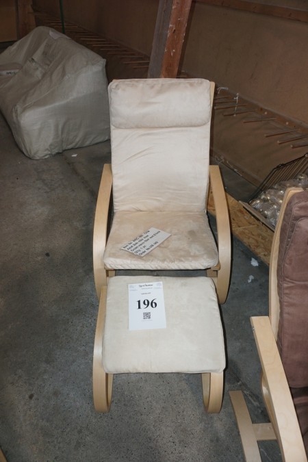 Armchair. 100x80x67 cm. + ottoman.