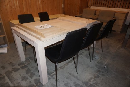 Dining table. Beech soap. 180x90x74 cm. + additional sheets. + 5 pcs. chairs.