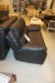 2-person leather sofa with footstool.