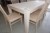 Dining table. Solid beech. 91x180x75 cm. Chairs included.