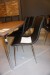 Spisebord. 100x200x74 cm + 4 stk. stole med fejl