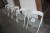 5 dining table chairs. White lacquer - leather. Model: Mette. 73x50x52 cm.