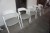 5 dining table chairs. White lacquer - leather. Model: Mette. 73x50x52 cm.