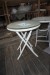 2 pcs. garden tables with glass plate. Ø: 60 cm. Height: 72 cm.