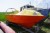 Båd, gammel redningsbåd, masiv glasfiber med hydraulisk styring  l: ca 520 cm b:200 cm
