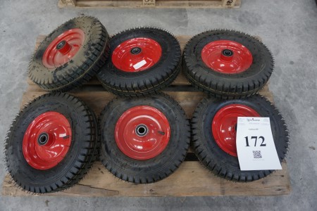 Transport wheels - air rubber wheels. The wheels are new. 6 pieces. 4.00 to 8. TL 368.