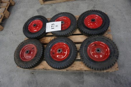 Transport wheels - air rubber wheels. The wheels are new. 6 pieces. 4.00 to 8. TL 368.