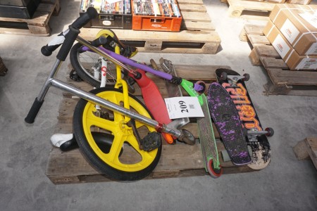 Various scooters, skateboards etc.