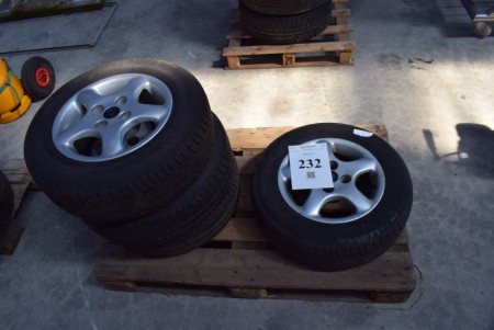 4 pcs. aluminum summer tires. 185 / 70R14. Suitable for Peugeot 406