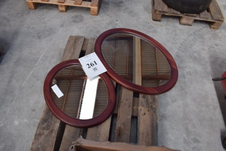 2 Stück ovale Spiegel. Durchmesser: 77 & 57 cm.