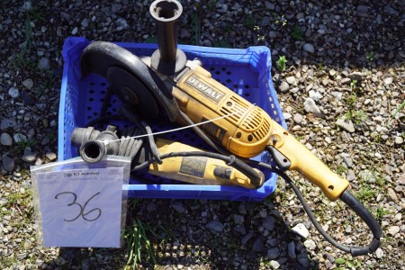 2 power tools: large angle grinder + drill hammer brand: DeWALT