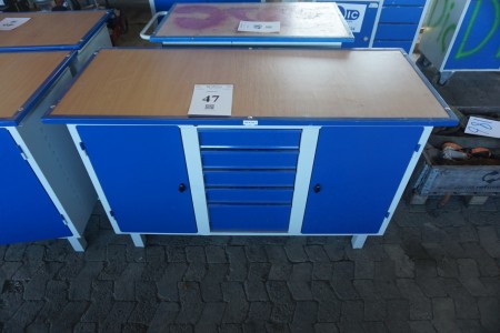Workshop cabinet with worktop 143,5x59x90 cm