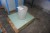 Table with concrete legs and glass plate 100x100x52 cm