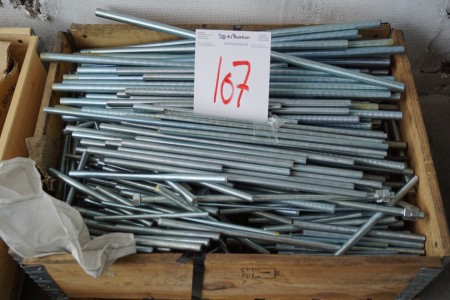 Pallet with threaded rods of different sizes