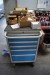 Everything on table + trolley with 6 drawers 100x55x75 cm