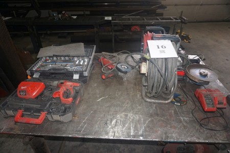 Various power tools wrench sets etc. on board.