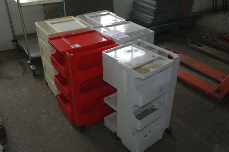 5 pcs. drawer sections on wheels