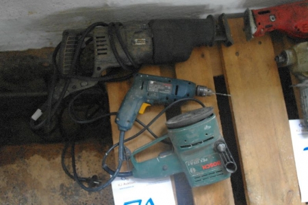 (3) Power tools. Atlas Copco Drill reciprocating saw + Bosch + Bosch PEX 125 A-1 sander. tried and tested OK