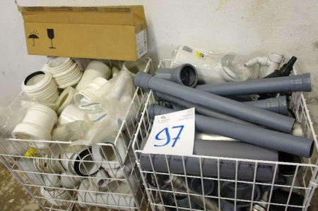 2 storage cages with various Plumbing accessories. Tube + bending + sockets etc.