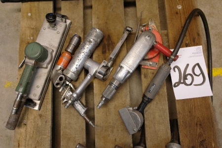 6 air tools sander + drill + grinder + caulking gun + cutter + strapper
