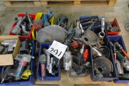 Pallet with various air tools.