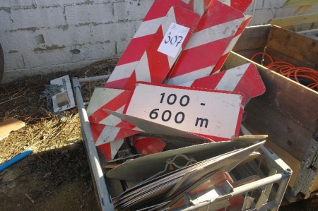 Pallet of approx. 50 pieces. road signs. Marking, warning and road works etc.